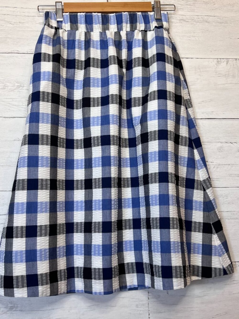 1901 Skirt Womens Size XS Blue Plaid A Line Preppy Academia Lined Knee Length - Picture 4 of 12